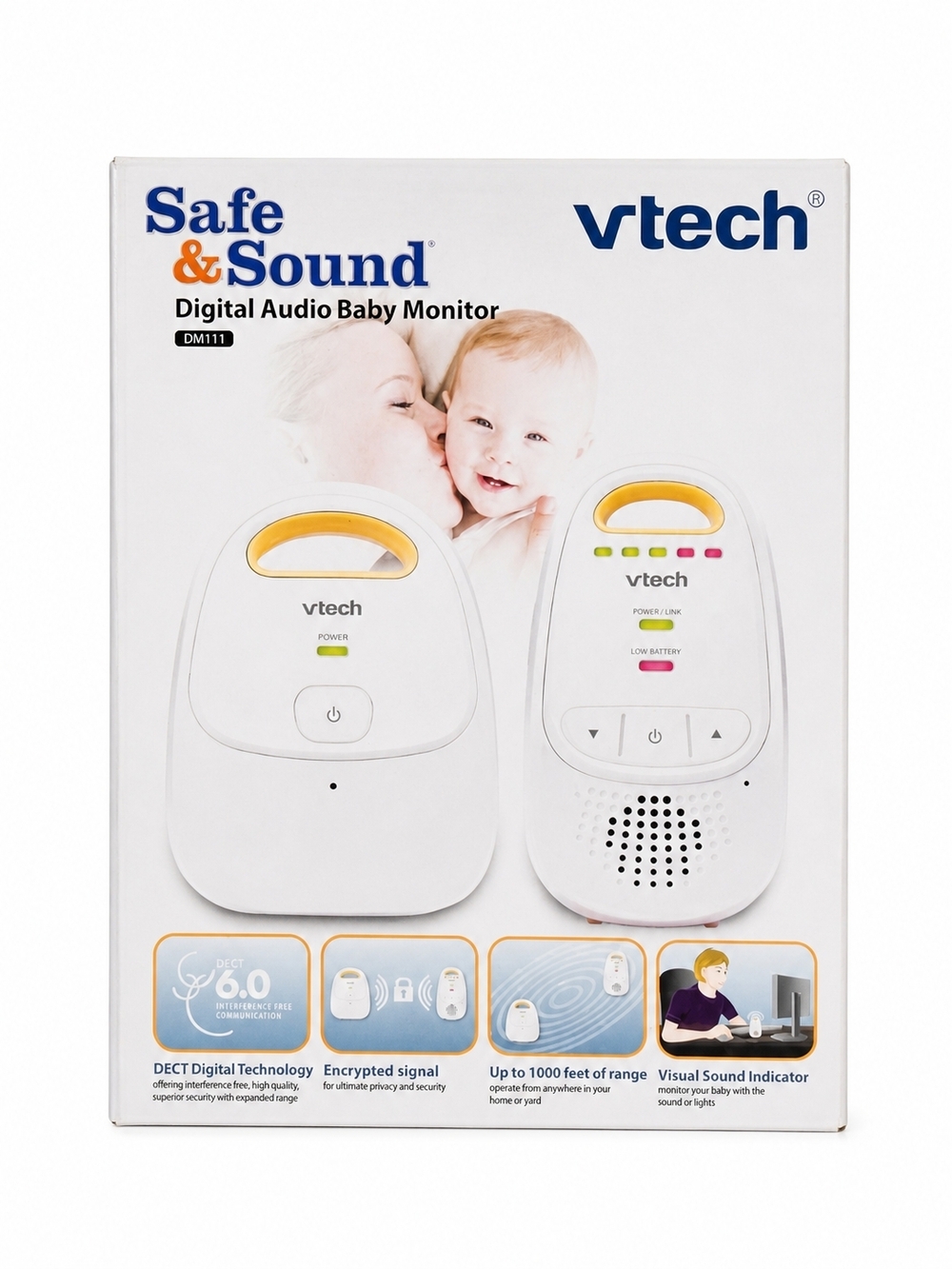 VTech DM111 Digital Audio Baby Monitor | Long Range 1000ft | DECT 6.0